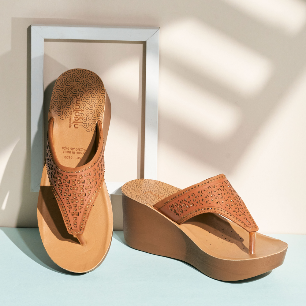 Party Wear High Heel Thong Slippers for Women | 04D9