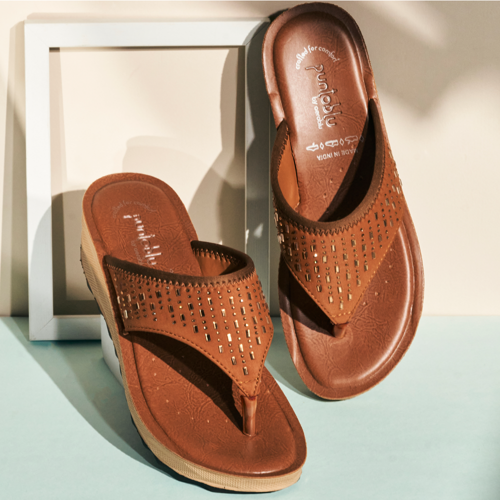 Women’s Party Wear High Heel Slip-On Slippers | 0546