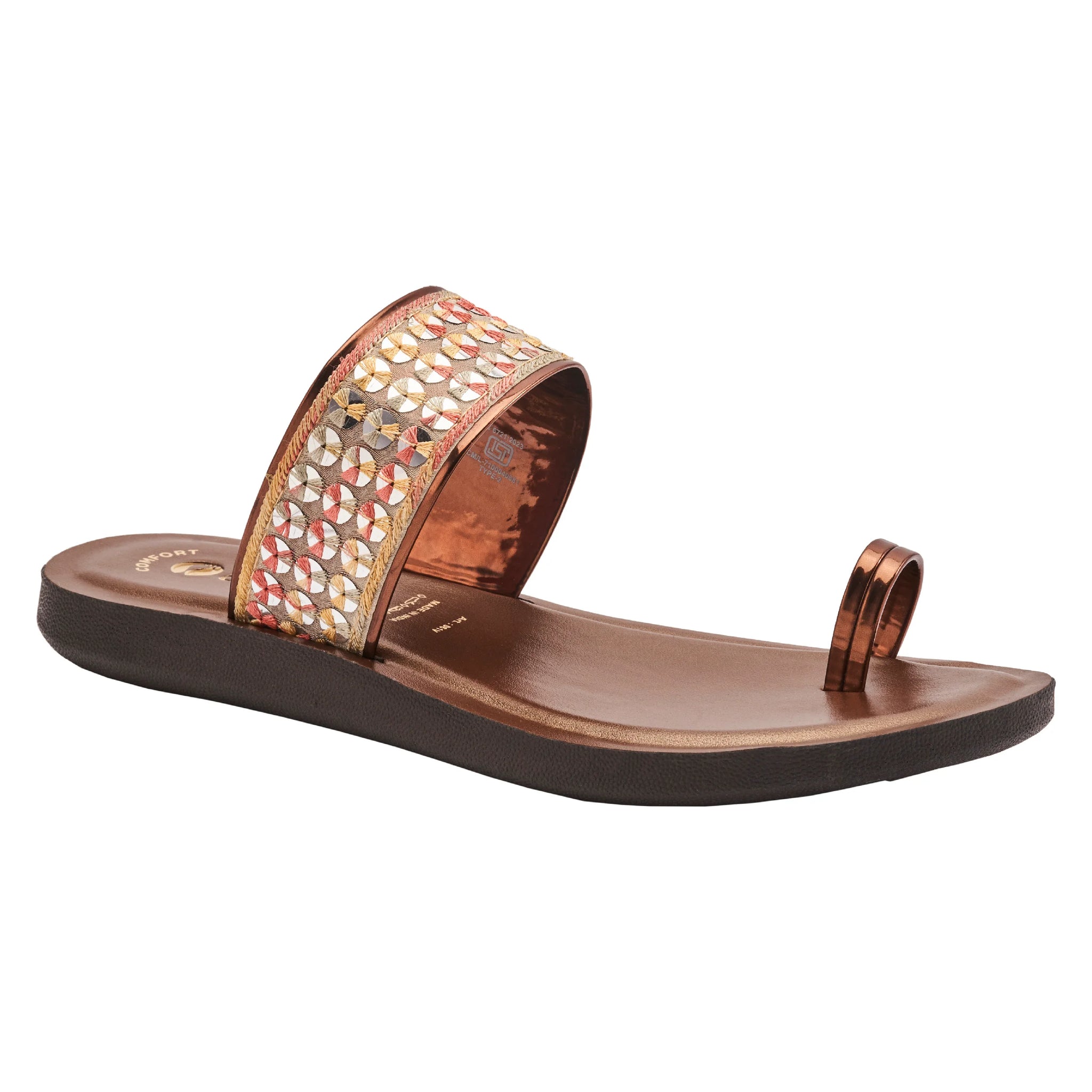 Party Wear Toe Ring Flat Slippers for Women | 061V