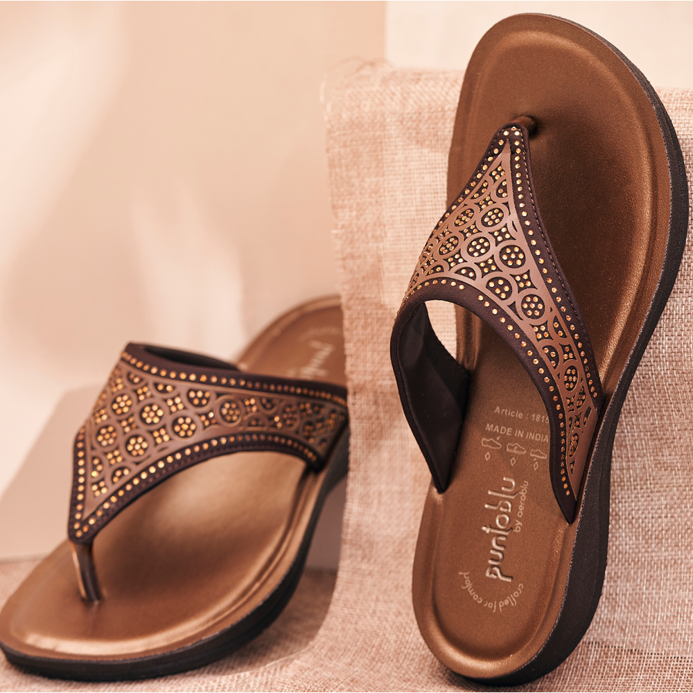 Party Wear Thong Flat Slippers for Women | 1815