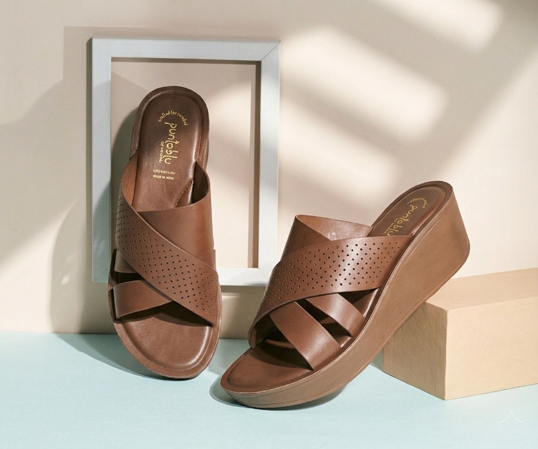 Party Wear Slip-On Mid Heel Slippers for Women | 23J3