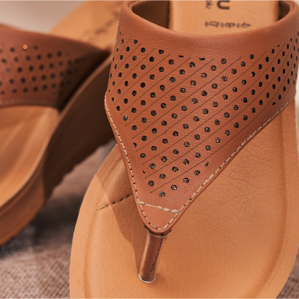 Casual Wear Thong Mid Heel Slippers for Women | 23J5