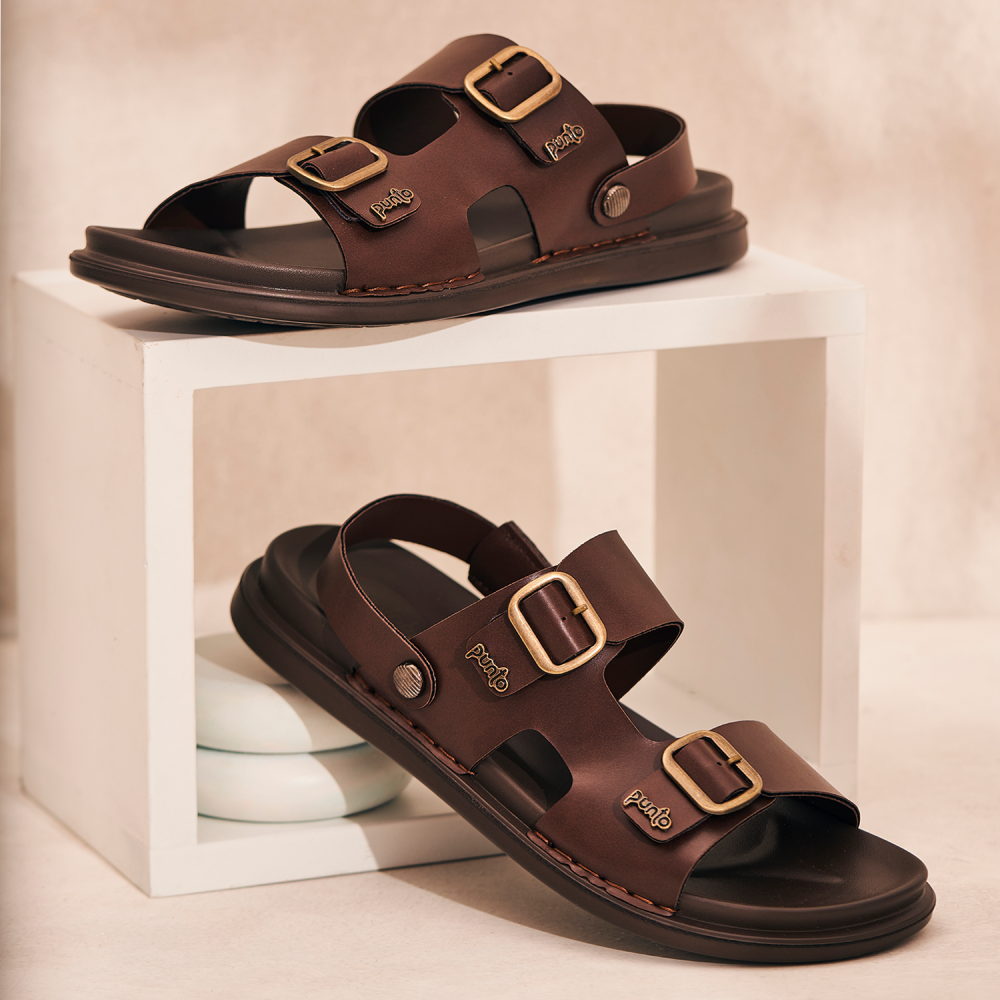 Puntoblu Casual Wear Backstrap Buckle Flat Sandals for Men | DA32