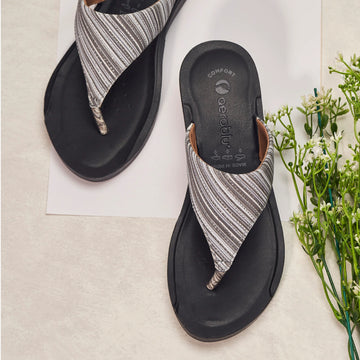 Party Wear Thong Slippers with Mid heel for Women | KM98