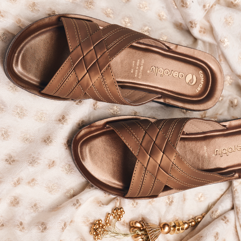 Casual Wear Mid Heel Slip-On Slippers for Women | L411