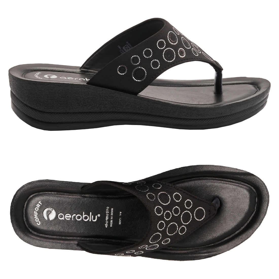 Casual Wear Thong Slippers with Mid heel for Women | L436