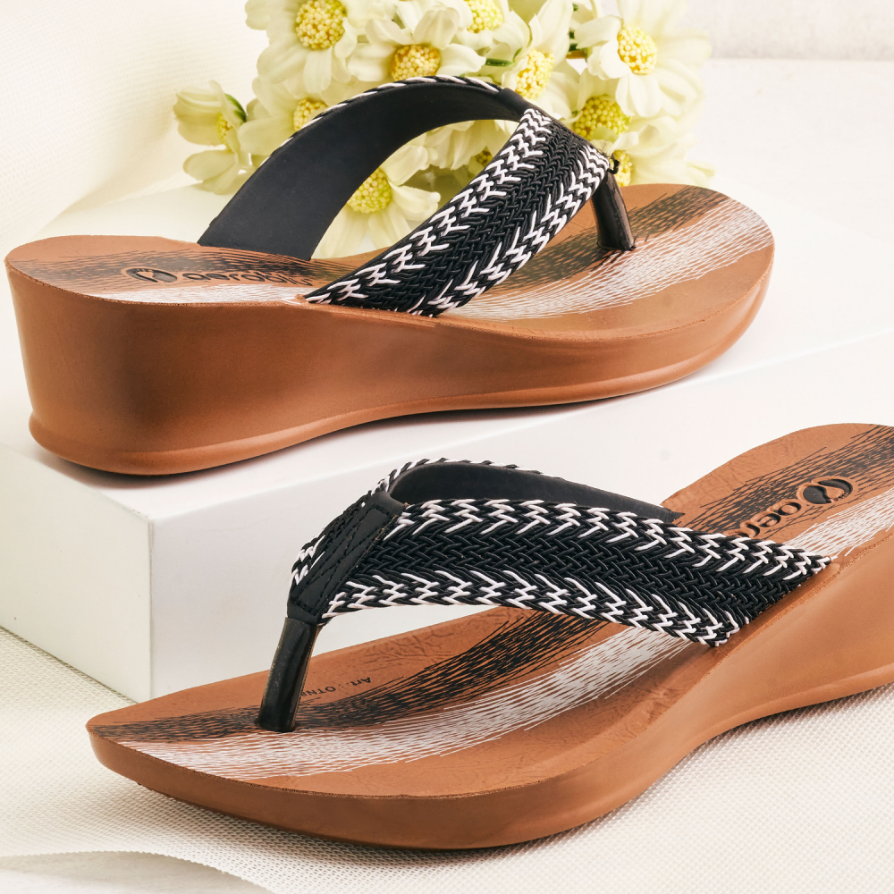 Casual Wear Thong Mid Heel Slippers for Women | OTN8