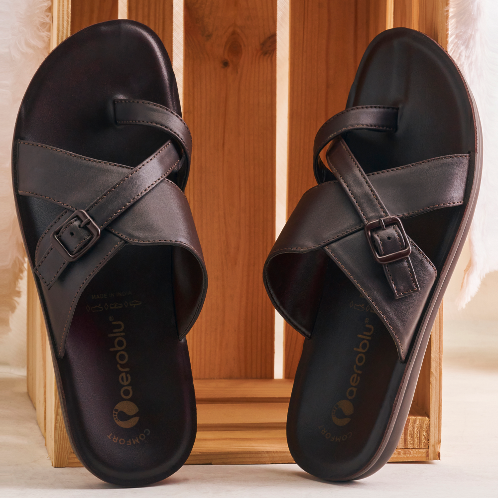 Ethnic Wear Toe Ring Flat Slippers for Men | QTJ9